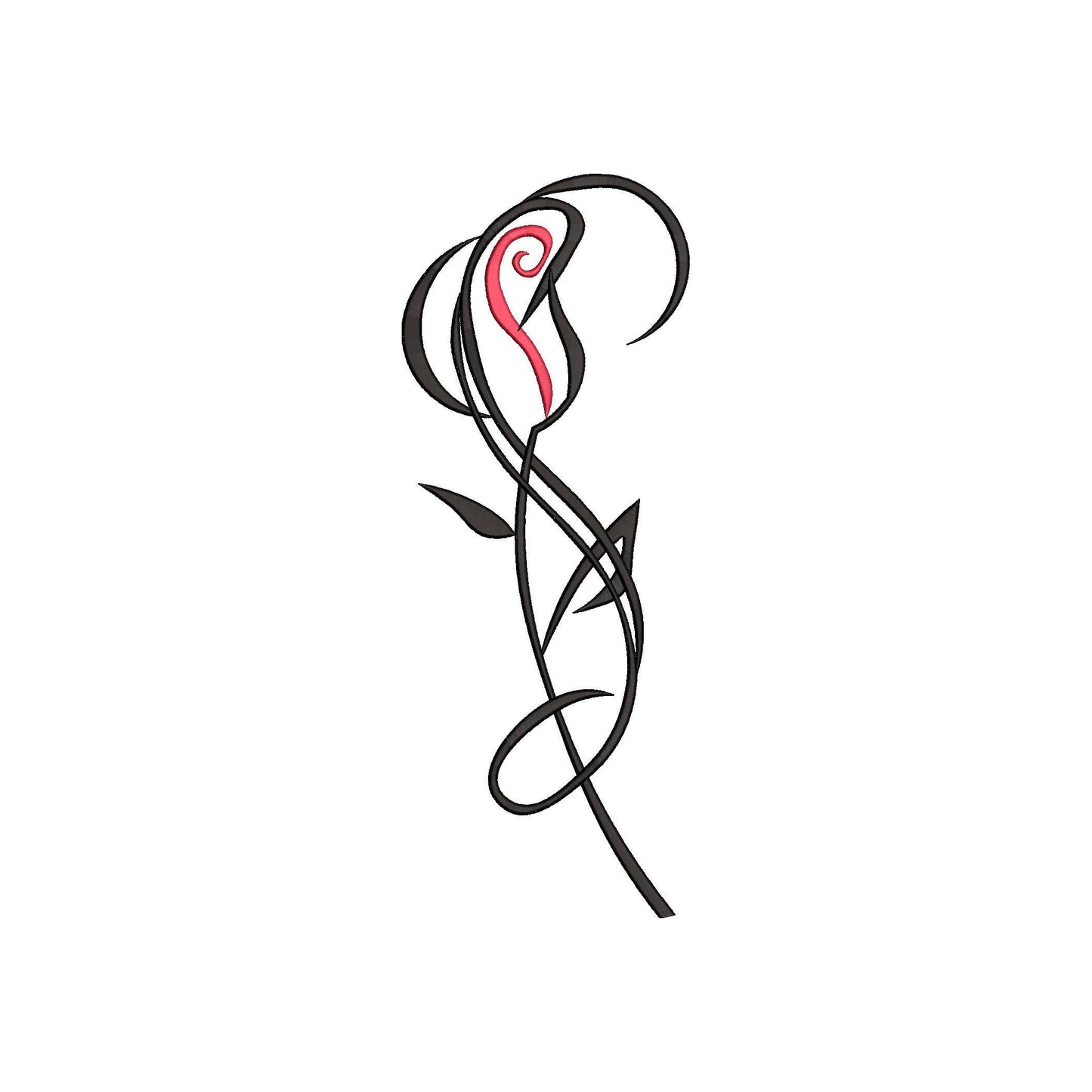 Abstract Princess Belle Logo Machine Embroidery.