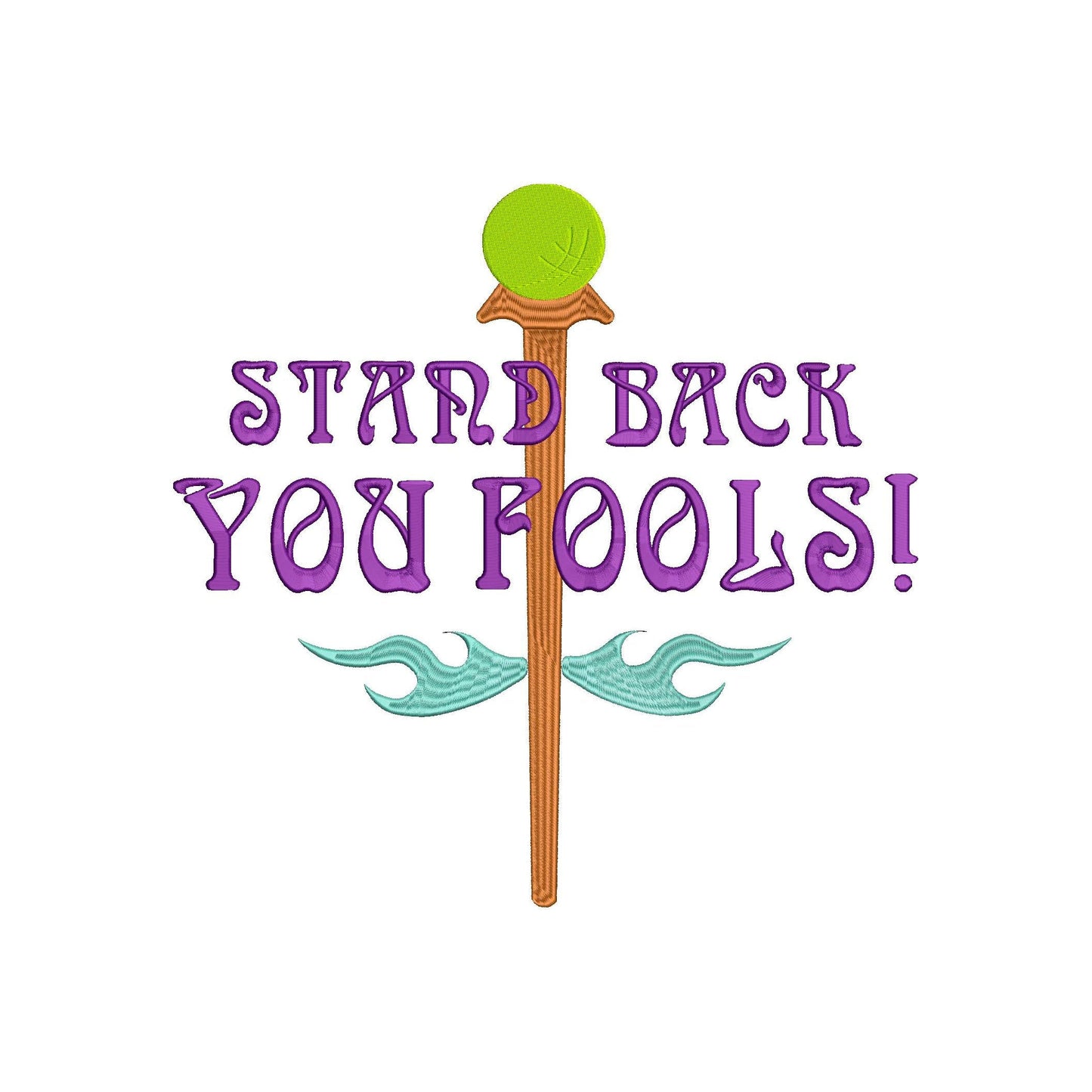 Maleficent inspired Machine Embroidery Design. Stand Back You Fools! 5 Sizes