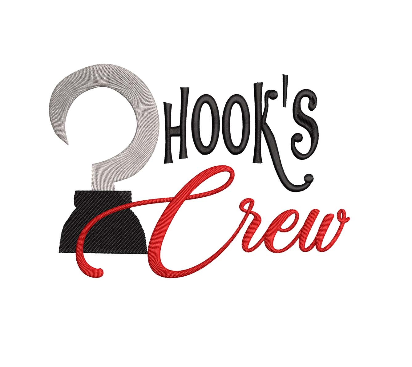 Peter Pan inspired Machine Embroidery Design. Captain Hook, Hook's Crew.