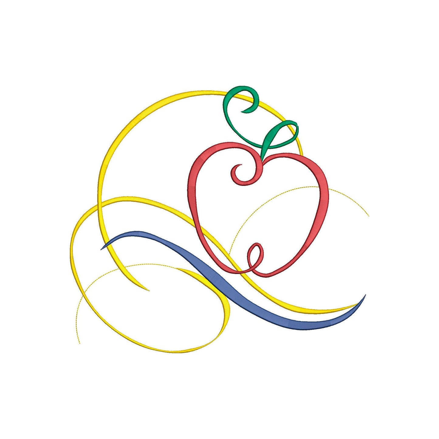 Abstract Snow White Logo Machine Embroidery.