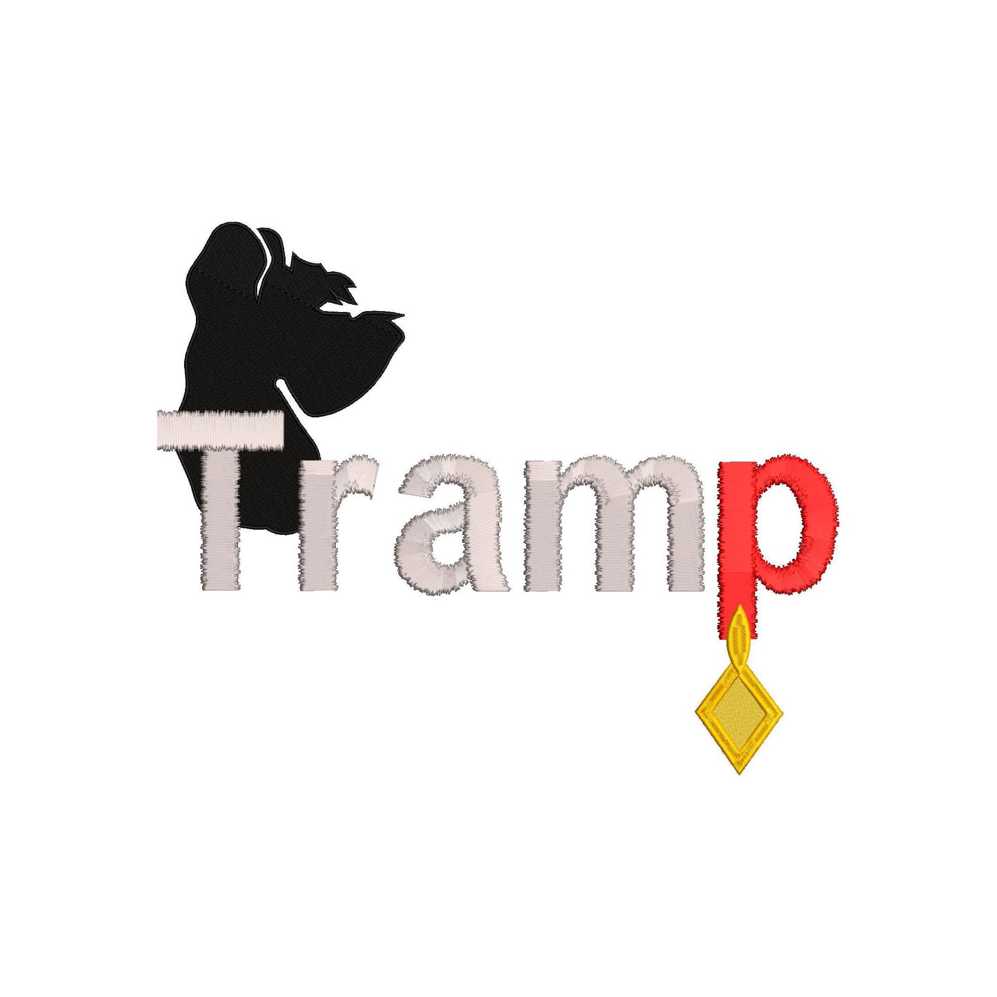 BUNDLE - Lady and the Tramp inspired Machine Embroidery Design.