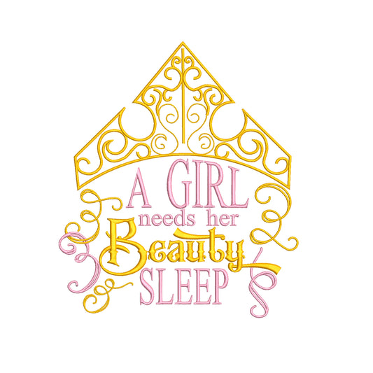 Princess Aurora Inspired Machine Embroidery. A Girl Needs her Beauty Sleep.. 9 Sizes