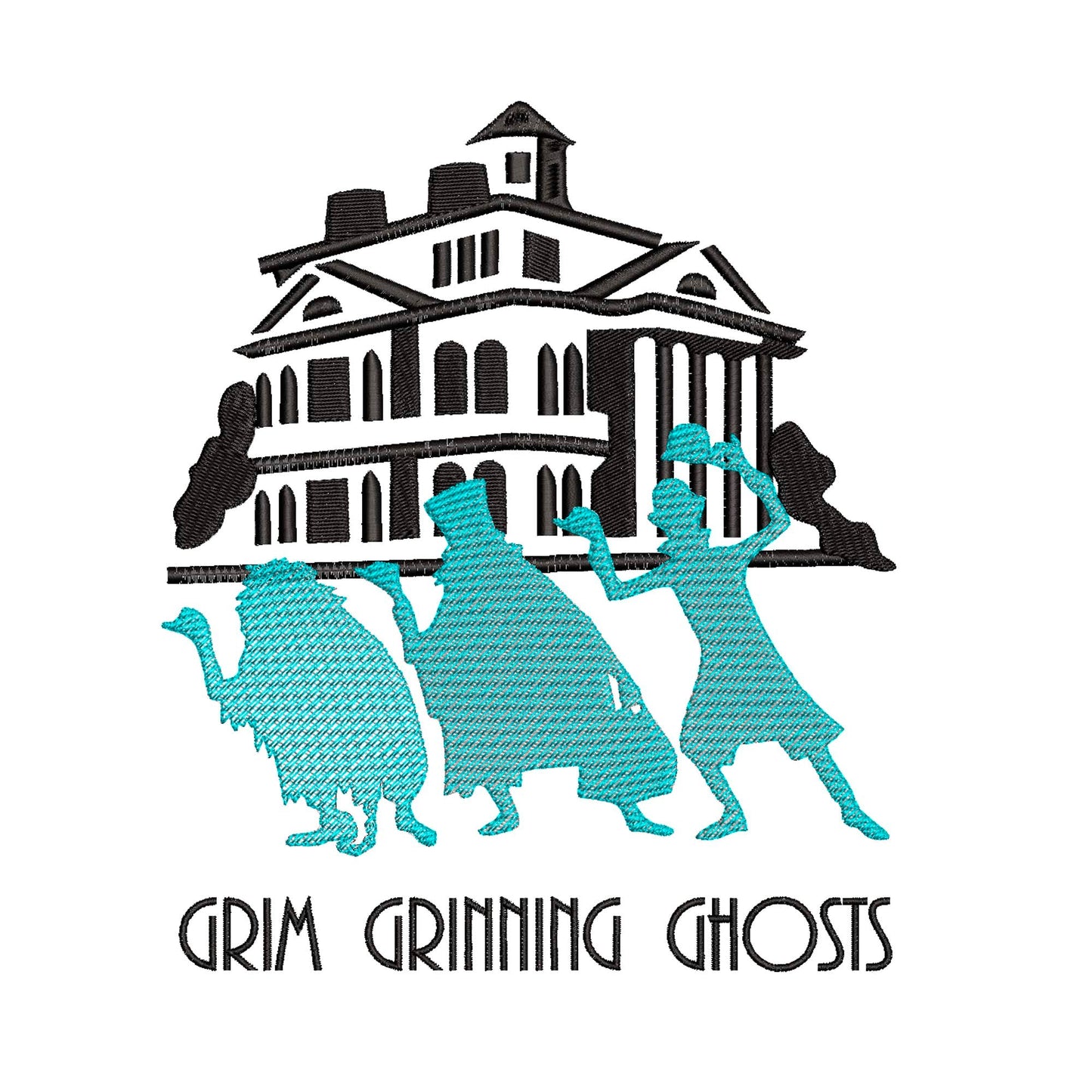 Haunted Mansion Machine Embroidery Design. Grim Grinning Ghosts!