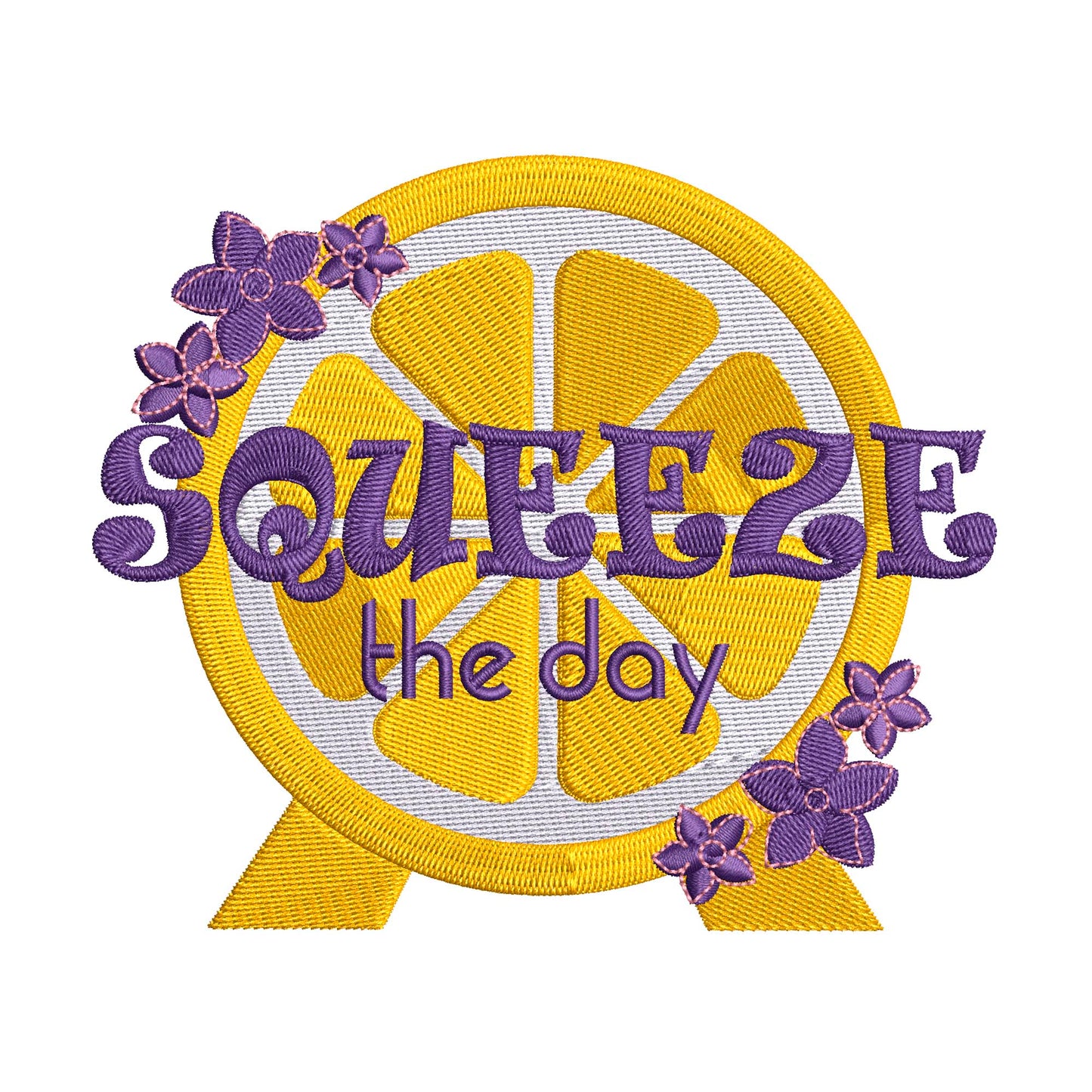 Lemonade inspired Machine Embroidery Design. Multiple Sizes Squeeze the Day