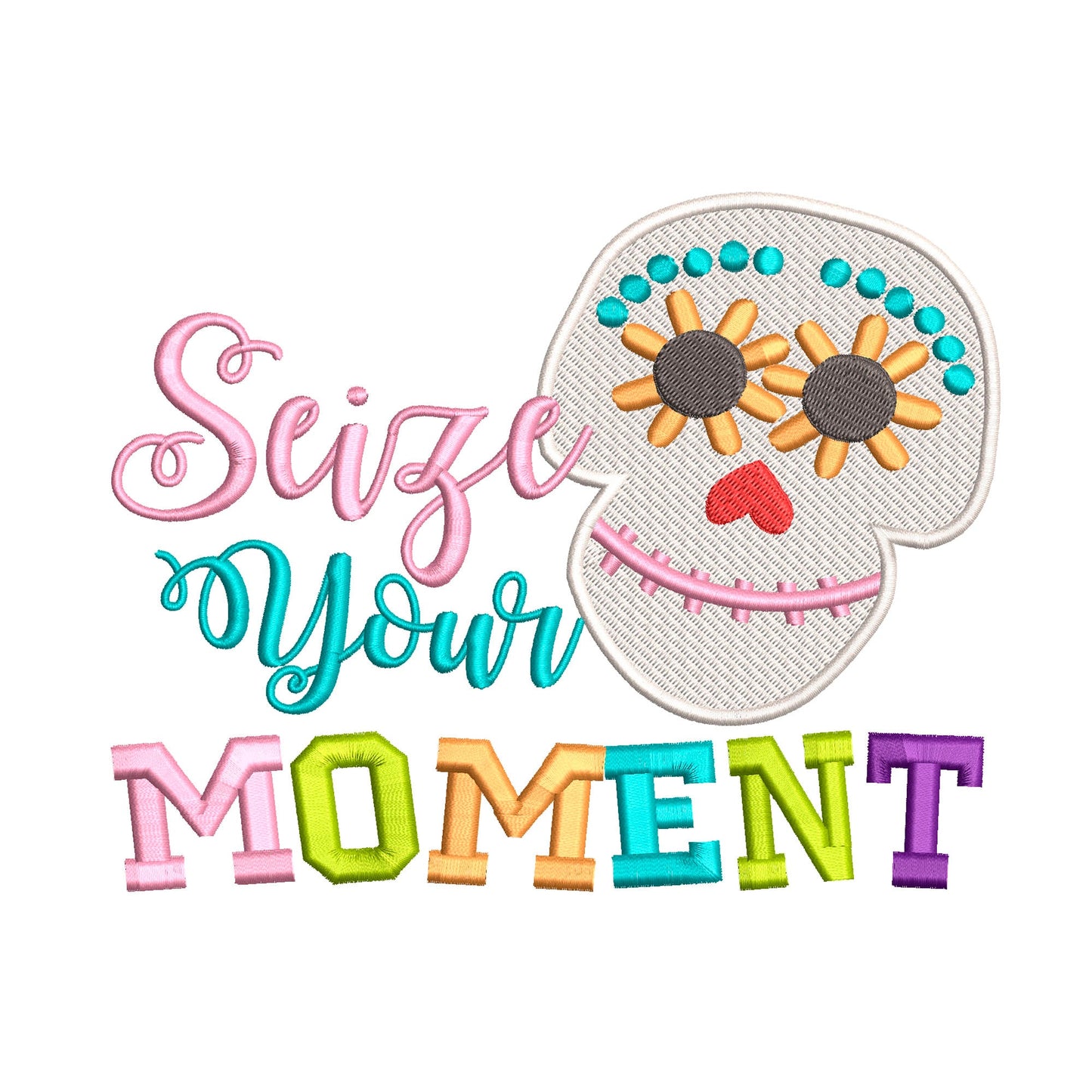 Day of the Dead  inspired Machine Embroidery Design. 4 sizes Seize your moment