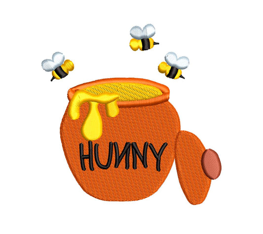 Honey Hunny Bear Machine Embroidery Design. Hunny! Oh Happy Day.