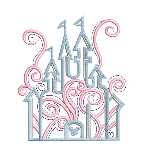 Castle Inspired Machine Embroidery Design.