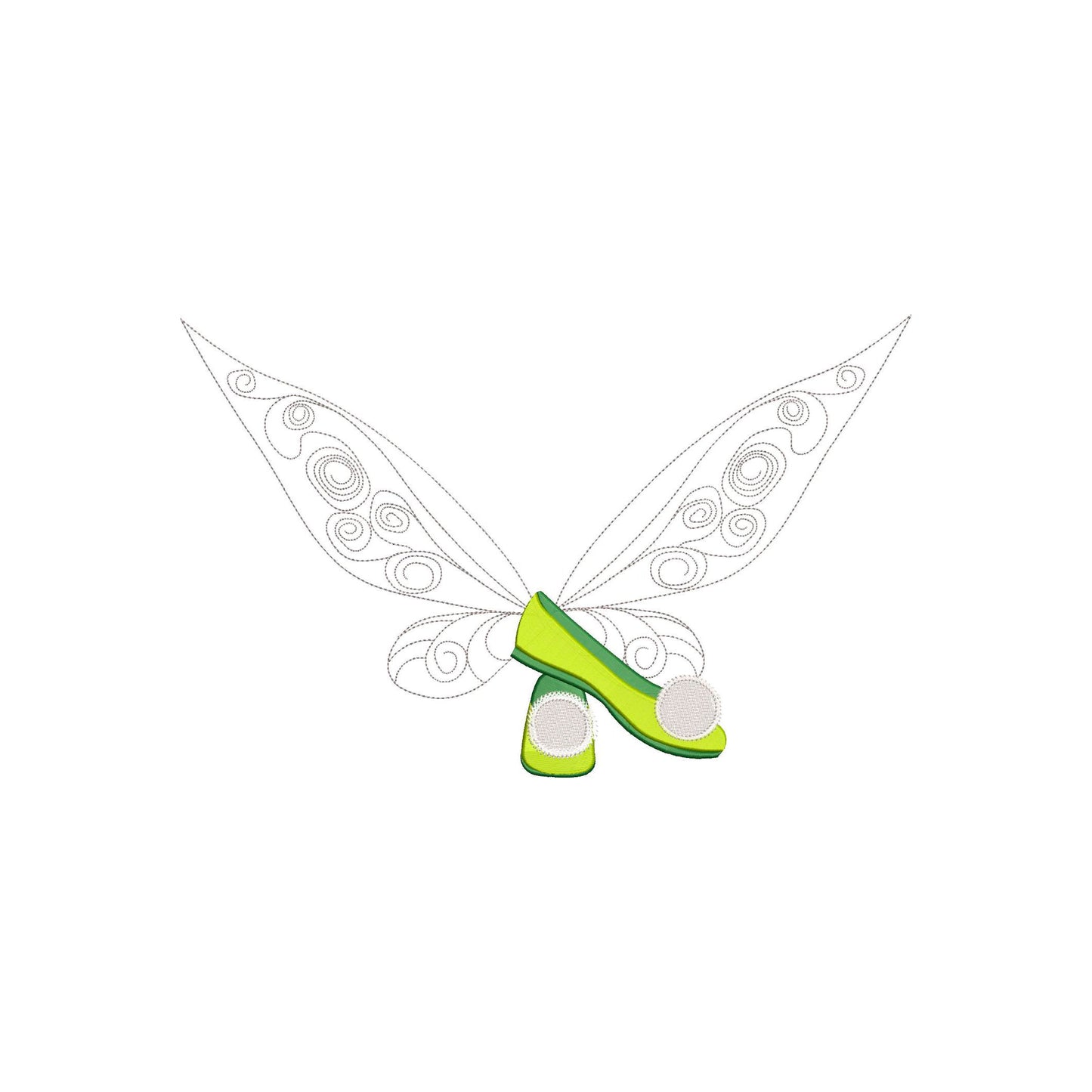 Tinkerbelle Inspired Machine Embroidery design. 4 sizes