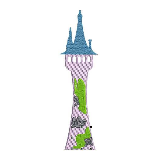 Rapunzel's Tower Machine Embroidery Design.